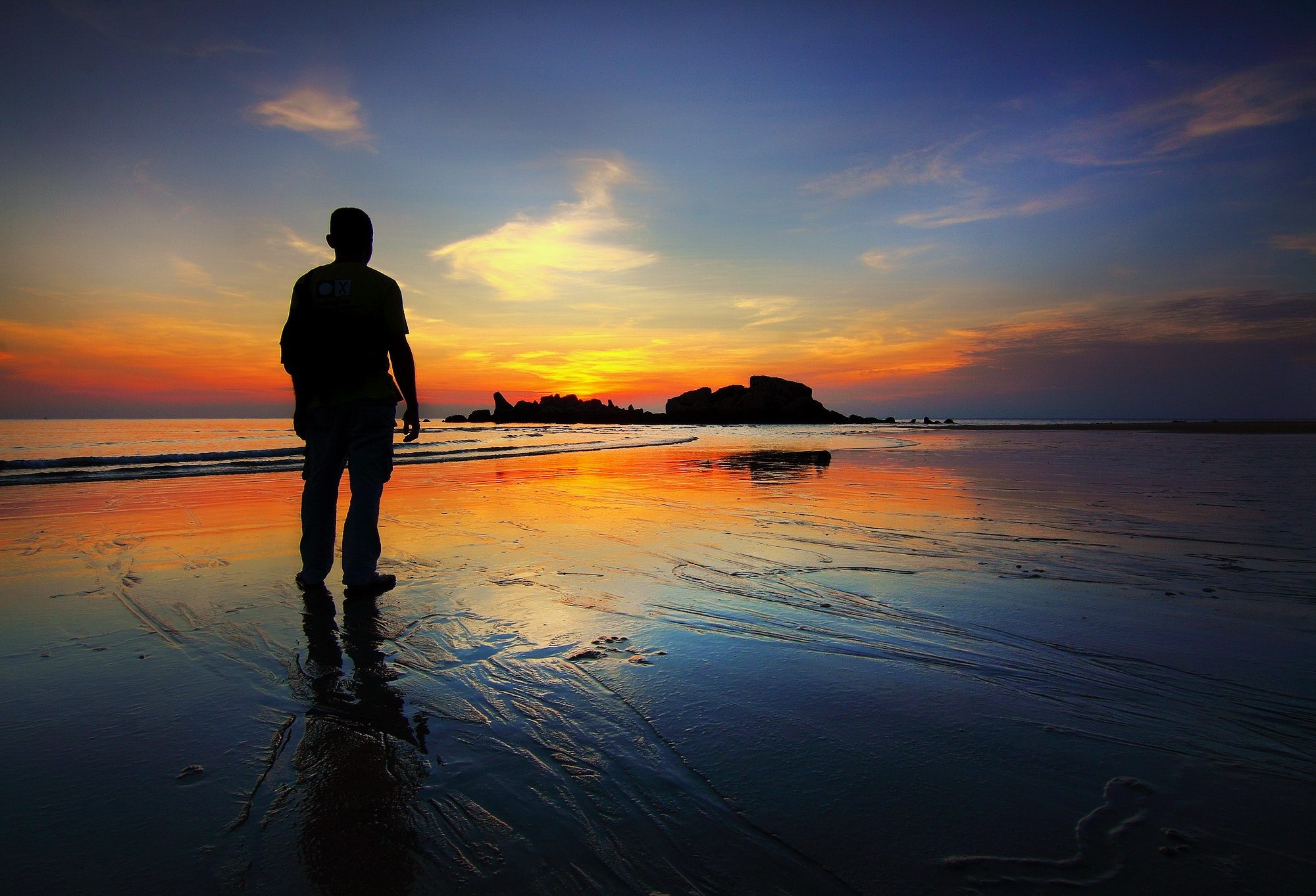 Vigil - lone man on a beach